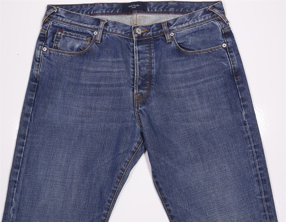 Paul Smith Mens Medium Wash Straight Fit Jeans 34x35
